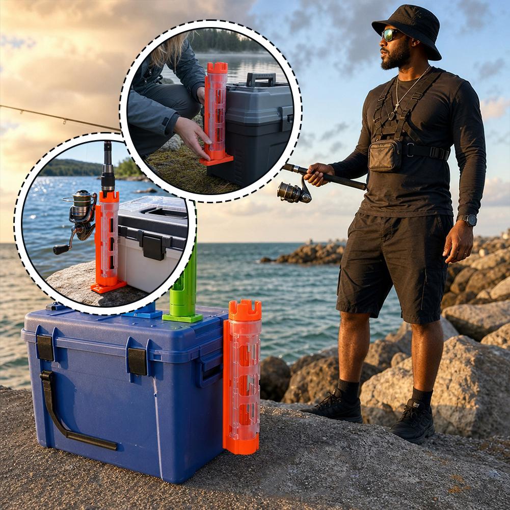 Fishing Lure Accessories - Angelrutenhalter, abnehmbarer ABS-Angelrutenständer für Eimer, Tackle-Box,
