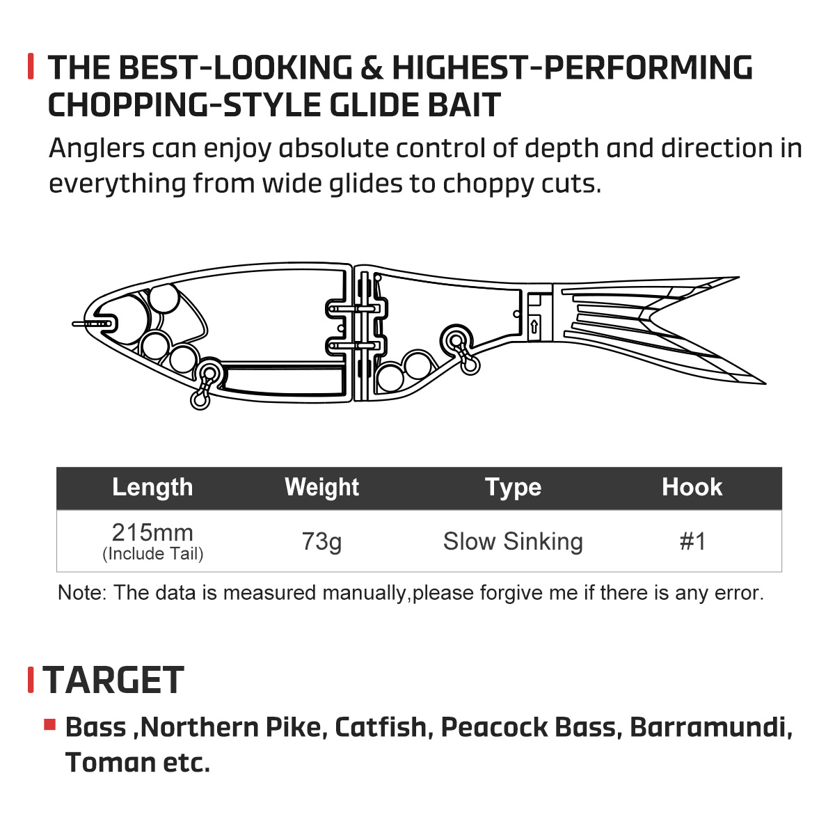Nr.: 215 mm 73 g Amata Glide S – Fishing Lure Jerkbait Bewertung und Preis