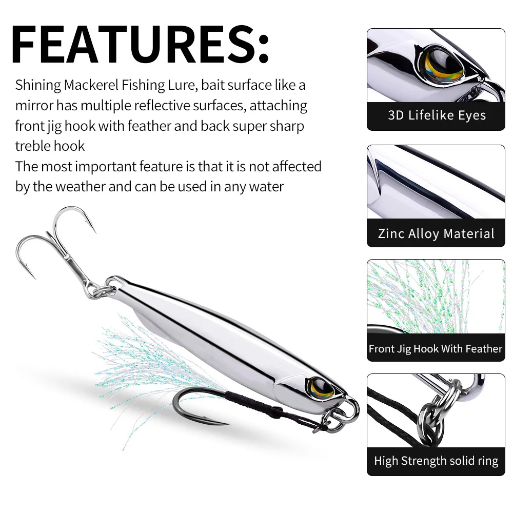 Metall Jig Köder 15g 20g 30g 4 – Fishing Lure Spoon Bewertung und Preis